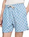 Sandro Square Cross Swim Shorts In Blue Sky