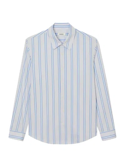 Sandro Men's Striped Shirt In Light Blue