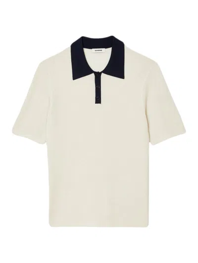 Sandro Men's Two-tone Polo Shirt In Ecru