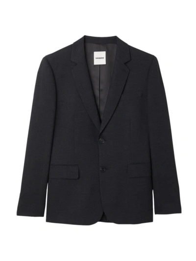 Sandro Men's Wool Suit Jacket In Dark Grey