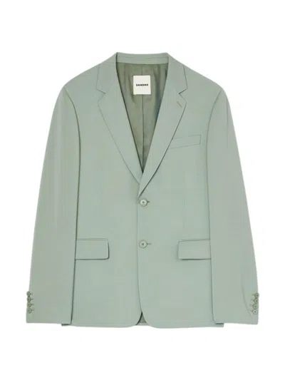 Sandro Men's Wool Suit Jacket In Light Green