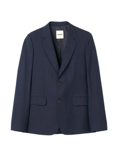 Sandro Men's Wool Suit Jacket In Navy Blue