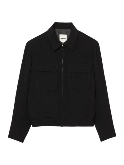 Sandro Men's Zip Up Jacket In Black