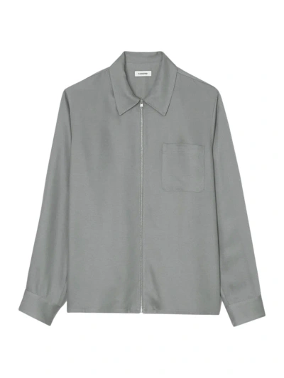 Sandro Men's Zip-up Shirt In Grey