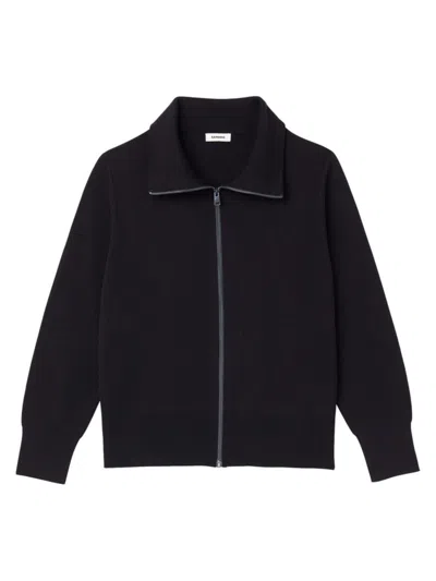 Sandro Men's Zip-up Wool Cardigan In Black