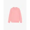 Sandro Mens Baby Pink Long-sleeve Crewneck Cashmere Jumper Xl