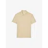 Sandro Mens Beach Marled Regular-fit Linen Polo Shirt Naturels