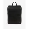 Sandro Mens Black Branded Leather Backpack In Black