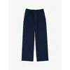 Sandro Mens Elasticated-waist Wide-leg Stretch-woven Trousers Bleus Xxl