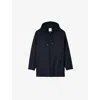 Sandro Hooded Parka In Bleus