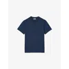 Sandro Mens Bleus Logo-embellished Short-sleeve Cotton T-shirt