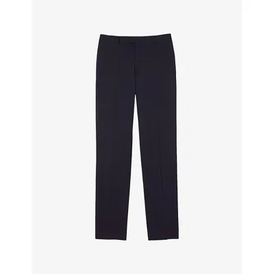 Sandro Mens Bleus Slim-fit Tapered Stretch-wool Trousers In Blue