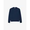 Sandro Mens Bleus Tonal-logo Crewneck Cotton-jersey Sweatshirt