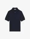 Sandro Pablo Zipped Stretch-woven Polo Shirt In Navy Blue