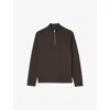 Sandro Wool Half Zip Sweater In Bruns