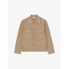 Sandro Mens Bruns Patch-pocket Marl-pattern Knitted Cardigan