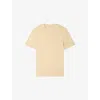 Sandro Mens Butter Cream Crewneck Linen-jersey T-shirt In Neutral
