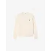 Sandro Mens Logo-patch Relaxed-fit Cotton Sweatshirt Butter Cream