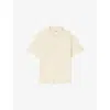 Sandro Mens  Button-down Short-sleeve Waffle Shirt In Brown