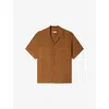 Sandro Openwork Mesh Shirt In Brown