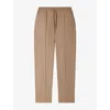 Sandro Mens Cappucino Drawstring Elasticated-waist Stretch Wool-blend Trousers In Brown