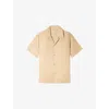 Sandro Mens Cappucino Shark-collar Relaxed-fit Woven Shirt In Neutral