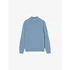 Sandro Mens Chambray High-neck Regular-fit Wool Jumper In Blue