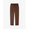 Sandro Mens Chocolate Drawstring-waist Straight-leg Wool-blend Trousers In Brown