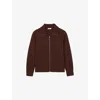 Sandro Mens Chocolate High-neck Long-sleeves Wool Trucker Jacket In Brown