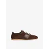 Sandro Mens Chocolate Leather And Suede Trainers Eur 41 / 7 Uk In Brown