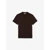 Sandro Mens Chocolate Logo-embellished Short-sleeve Cotton T-shirt Xs In Brown