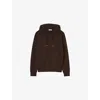 Sandro Mens Chocolate Tonal-logo Regular-fit Cotton-jersey Hoody In Brown