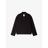 Sandro Waffled Regular Collar Zip Jacket In Brown