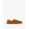 Sandro Split Leather Slippers In Brown