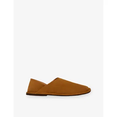 Sandro Mens Cognac Suede Slip-on Loafers Eur 44 / 10 Uk In Brown