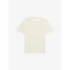 Sandro Mens Naturels Crewneck Linen-jersey T-shirt