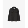 Sandro Mens Dark Grey Flap-pocket Regular-fit Woven Overshirt In Gray