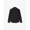 Sandro Mens Dark Grey Joker Long-sleeve Regular-fit Stretch-woven Shirt In Black