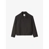 Sandro Mens Dark Grey Technical Zip-up Woven Jacket In Black