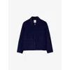 Sandro Mens Double-faced Long-sleeve Wool-blend Jacket Bleus In Bleus