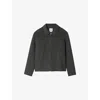 Sandro Mens Dark Grey Double-faced Long-sleeve Wool-blend Jacket In Gray