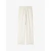 Sandro Mens Ecru Elasticated-waist Wide-leg Stretch-woven Trousers In Neutral