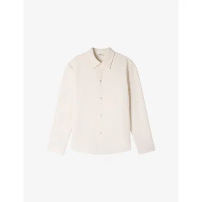 Sandro Mens Ecru Joker Long-sleeve Regular-fit Stretch-woven Shirt In Neutral