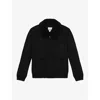 Sandro Mens  Fleece-collar Patch-pocket Wool-blend Aviator Jacket In Noir / Gris