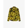 Sandro Mens Floral-print Long-sleeved Woven Shirt Verts In Verts
