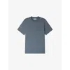 Sandro Mens Grey / Blu Short-sleeved Cotton-jersey T-shirt In Blue