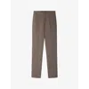 Sandro Mens Light Taupe High-rise Stretch-jersey Trousers In Burgundy