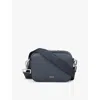 Sandro Mens Bleus Logo-embellished Leather Cross-body Bag In Bleus