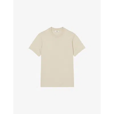 Sandro Mens Logo-embellished Short-sleeve Cotton T-shirt Verts
