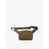 Sandro Mens Logo-embossed Small Recycled-leather Bag Verts